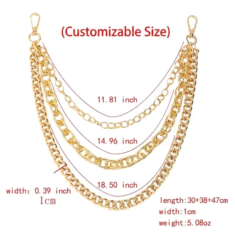 Punk Mehrlagige Metall Taillenkette Für Damen Herren Gold Silber Dreilagige Hose Kette Streetwear Jeans Kette Zubehör