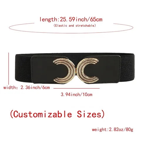 Cintura Vintage Elastica da Donna Cintura Larga a Corsetto con Fibbia in Lega Cintura Decorativa Elastica per Abito Camicia