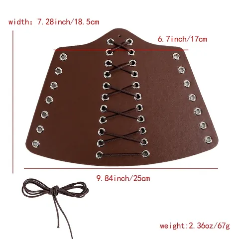 Parambracci Medievali Vichinghi in Finta Pelle Retro Cavaliere Punk Rivetti Protezioni Per Halloween Cosplay Uomo Donna