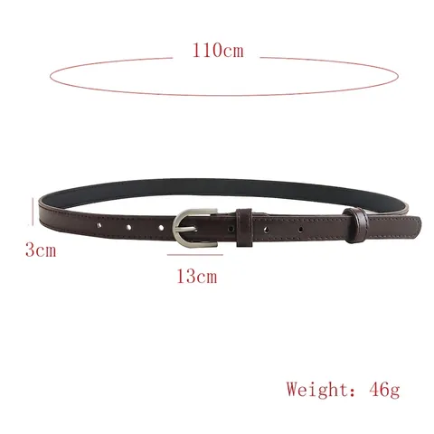 Casual Women PU Leather Belt Simple Elegant Alloy Pin Buckle Waist Strap For Jeans Dress Fashion Decorative Belt For Women