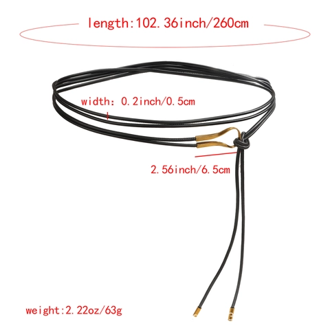 Cintura Sottile in Pelle PU Minimalista da Donna Stile Etnico Cintura a Catena Con Fibbia in Metallo a U Dorata