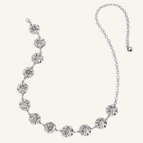 Damen Vintage Metall Taillenkette Geprägte Runde Scheiben Böhmische Verstellbare Kleiderkette Dekorative Body Jewelry