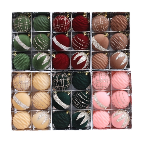 Palline di Natale Fioccate Con Strass Perle Artificiali Superficie Glitterata Eleganti Decorazioni Festive da Appendere Casa Albero