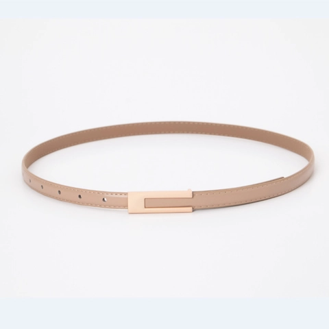 Women's Retro Thin Belt Minimalist Faux Leather Waist Strap Versatile Dress Accessory Alloy Buckle Adjustable Pant Belt For Ladies