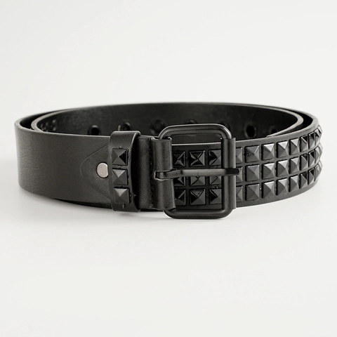 Cintura Punk Con Borchie Nera Pelle PU Metallo Borchie Piramidali Gothic Street Hip Hop Unisex Accessori Cintura Decorativa