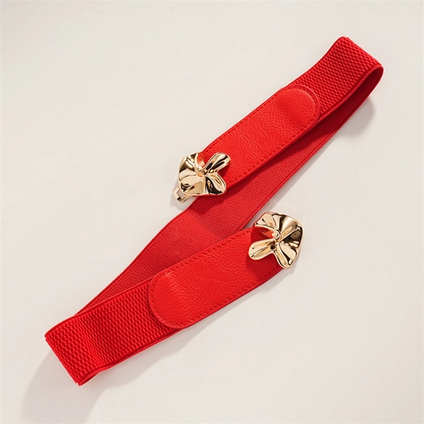 Women Elastic Corset Belt With Mushroom Buckle Fashion PU Leather Alloy Waist Cinch For Shirt Dress Causal Accessories