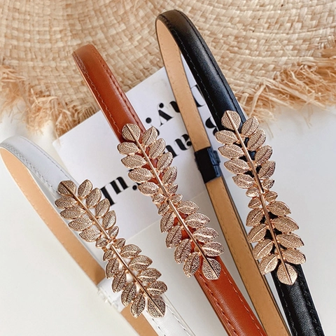 Cintura da Donna Sottile Regolabile in Ecopelle Con Elegante Fibbia in Lega Cintura Decorativa Minimalista per Abiti Cappotti Completi