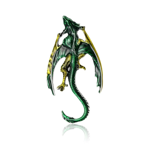 Western Dragon Enamel Brooch Pin Creative Alloy Drip Oil Flying Dragon Jewelry For Women Vintage Fantasy Accessory Gift