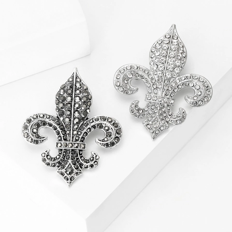 Vintage Französischer Hof Fleur-de-Lis Legierung Brosche Mit Strass Einlage Retro Anstecknadel Abzeichen Für Herren Damen Modeschmuck