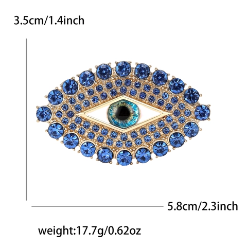 Fashion Evil Eye Brooch Pin For Women Alloy Rhinestone Large Eye Safety Pin Luxury Jewelry Accessories Gift