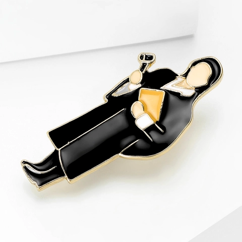 Spilla Creativa a Forma di Avvocato Giudice Professionale in Smalto Lega con Olio a Goccia Distintivo per Revers Completo Uomo Donna