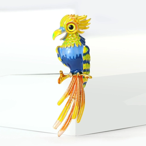 Bunte Emaille Papagei Brosche Für Damen Legierung Tropischer Vogel Anstecknadel Mode Tier Accessoires Für Alltag Bankett Party