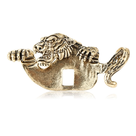 Vintage Tigerkopf Legierung Emaille Brosche Für Herren Retro Tier Reversnadel Anzug Mantel Abzeichen Schmuck Zubehör