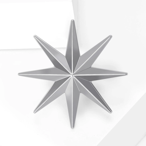 Lussuosa Spilla a Stella a Otto Punte in Lega Spilla Metallo Geometrica Minimalista per Decorazione Abbigliamento Donna Accessori