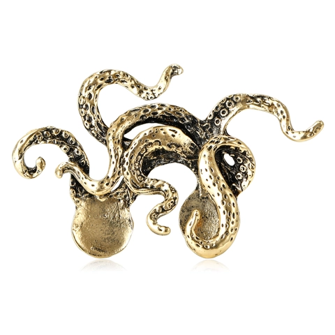 Spilla Vintage a Forma di Tentacolo di Polpo per Donna in Lega con Strass e Perla Artificiale Goth Oro Argento Antico Gioielli Animale