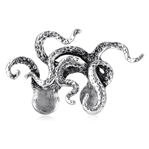 Spilla Vintage a Forma di Tentacolo di Polpo per Donna in Lega con Strass e Perla Artificiale Goth Oro Argento Antico Gioielli Animale