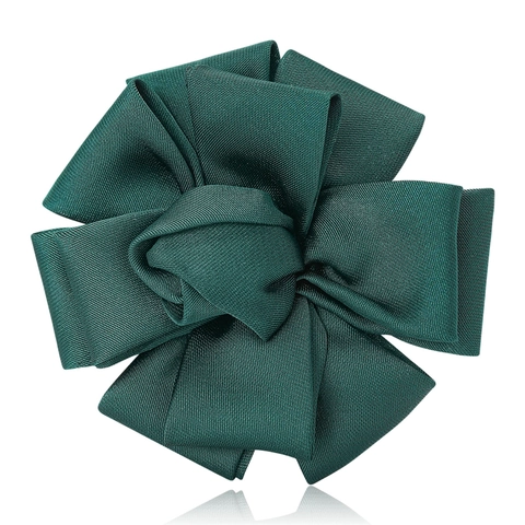 Handmade Satin Flower Brooch Hairclip Dual-Use Elegant Fabric Floral Corsage Pin For Wedding Party Office Women Jewelry