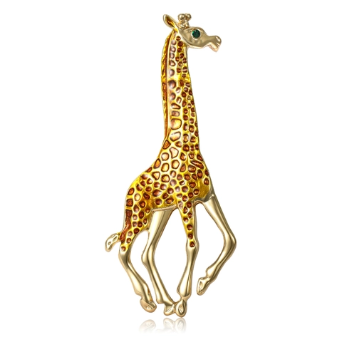 Spilla a Forma di Giraffa in Lega Smaltata alla Moda per Donna Spilla da Bavero in Strass Intarsiato Gioielli Creativi Regalo