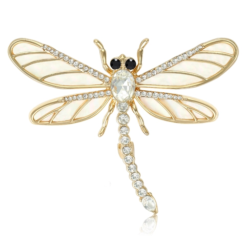 Elegante Legierung Strass Libelle Brosche Für Damen Vintage Insekt Tier Brosche Pin Für Anzug Mantel Kleidung Dekoration Schmuck