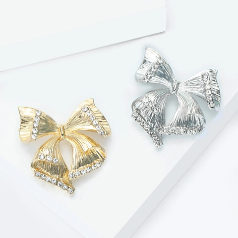 Elegante Spilla a Fiocco in Lega con Strass per Donna Lucida Spilla da Risvolto con Fiocco in Cristallo per Abiti Cardigan Gioielli Regalo
