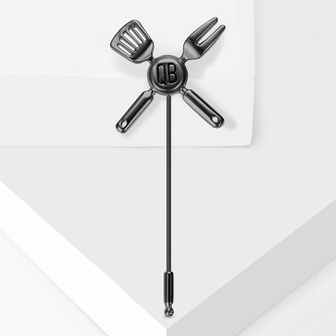 Creative Alloy Enamel Kitchenware Brooch BBQ Spatula Fork Lapel Pin For Men Women Unisex Fashion Jewelry Accessories