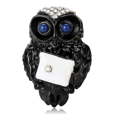 Legierung Emaille Eule Brosche Strass Cartoon Tier Anstecknadel Schmuck Bekleidungszubehör Geschenke Für Damen Hochzeit Party Schmuck