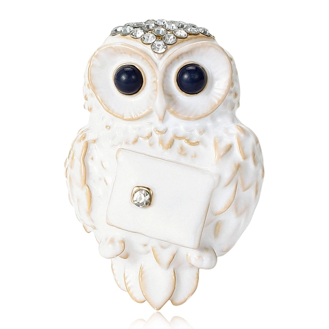Legierung Emaille Eule Brosche Strass Cartoon Tier Anstecknadel Schmuck Bekleidungszubehör Geschenke Für Damen Hochzeit Party Schmuck