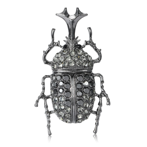 Vintage Kever Strass Broche Gepersonaliseerde Insect Pin Zinklegering Dier Broche Voor Mannen Vrouwen Kleding Sieraden Cadeau