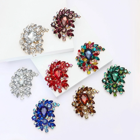 Spilla a Fiore in Lega Vintage per Donna Spilla di Cristallo Floreale con Strass di Lusso per Scialle Cardigan Gioielli per Matrimonio Festa