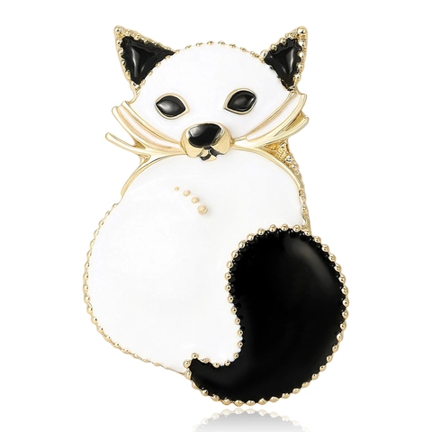 Schattige Vos Dier Brosche Goud Legering Emaille Pin Voor Vrouwen Mode Sieraden Kunstparel Vos Corsage Kleding Accessoires