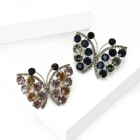 Vintage Hohl Schmetterling Legierung Strass Brosche Mode Elegant Mehrfarbig Kristall Brustnadel Schal Schnalle Für Damen Schmuck Geschenk