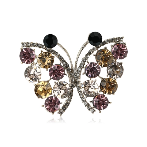 Vintage Hohl Schmetterling Legierung Strass Brosche Mode Elegant Mehrfarbig Kristall Brustnadel Schal Schnalle Für Damen Schmuck Geschenk