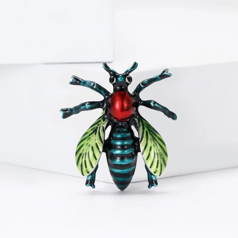 Vintage Alloy Enamel Insect Beetle Brooch Pin Colorful Animal Corsage Fashion Jewelry Accessory For Women Men Clothing Decor