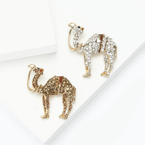 Spilla in Lega di Cammello Vintage Con Strass e Spilla da Risvolto Animale in Smalto per Donna Decorazione Abbigliamento Gioielli