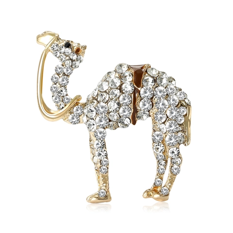 Spilla in Lega di Cammello Vintage Con Strass e Spilla da Risvolto Animale in Smalto per Donna Decorazione Abbigliamento Gioielli