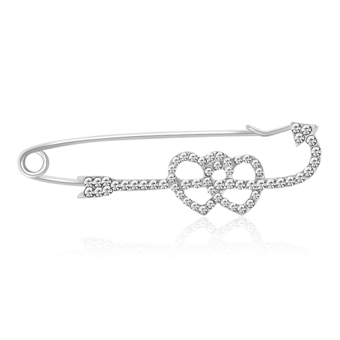 Elegante Broche de Aleación con Diamantes de Imitación Forma de Corazón y Flecha para Mujer Accesorio de Joyería para Abrigo Romántico