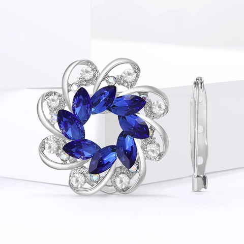 Squisita Spilla a Fiore in Lega di Strass per Donna Elegante Spilla con Fibbia in Seta con Pietre Preziose Marquise Gioielli Stile Coreano