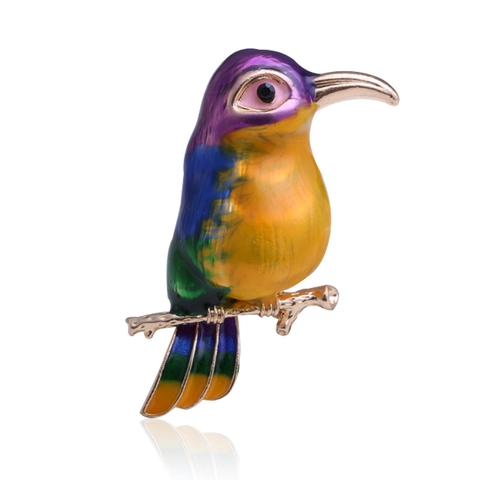 Vintage Bunte Vogel Emaille Brosche Für Damen Legierung Strass Kolibri Brosche Reversnadel Schmuck Zubehör Für Mantel Geschenk