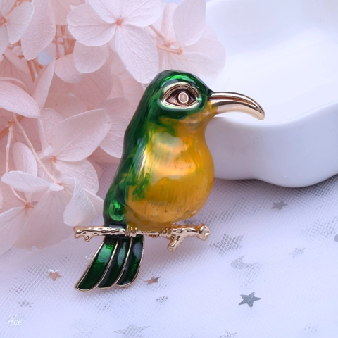 Vintage Bunte Vogel Emaille Brosche Für Damen Legierung Strass Kolibri Brosche Reversnadel Schmuck Zubehör Für Mantel Geschenk