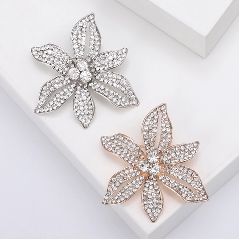 Eleganter Legierung Strass Blumenbrosche Damen Herren Floral Corsage Für Hochzeit Party Bankett Mode Accessoires Schmuck Geschenk