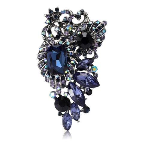 Vintage Legierung Strass Brosche Für Damen Mehrfarbig Kristall Geometrisch Blumig Mode Schmuck Zubehör Geschenk