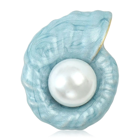 Legierung Meerschnecke Brosche Für Damen Künstliche Perle Strass Eingelegt Ozean Emaille Abzeichen Schmuck Geschenk