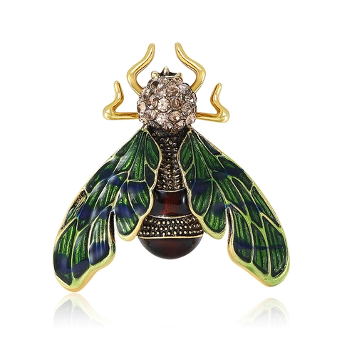 Spilla in Smalto a Forma di Insetto in Lega di Zinco Vintage per Uomo Donna Strass Cicala Maggiolino Spilla Gioielli di Moda