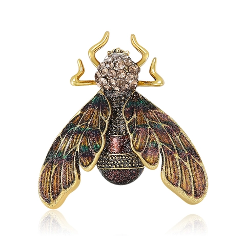 Spilla in Smalto a Forma di Insetto in Lega di Zinco Vintage per Uomo Donna Strass Cicala Maggiolino Spilla Gioielli di Moda