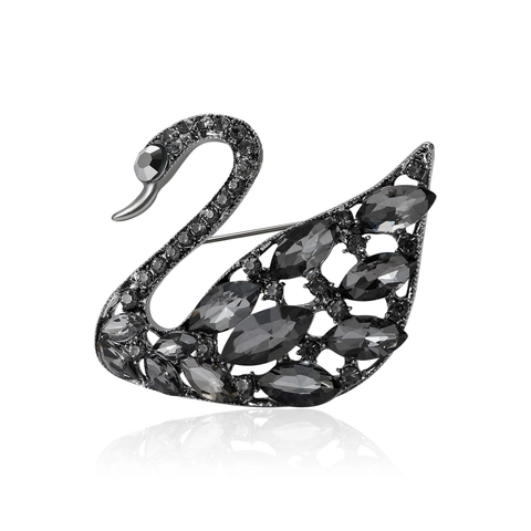 Elegante Spilla a Forma di Cigno in Lega con Strass per Donna Accessori Gioielli di Moda per Matrimonio Banchetto Festa Regalo