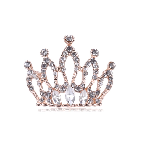 Spilla Corona Vintage in Lega di Cristallo Strass per Donna Elegante Gioielli alla Moda Accessori per Abiti da Sposa Festa