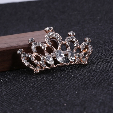 Spilla Corona Vintage in Lega di Cristallo Strass per Donna Elegante Gioielli alla Moda Accessori per Abiti da Sposa Festa