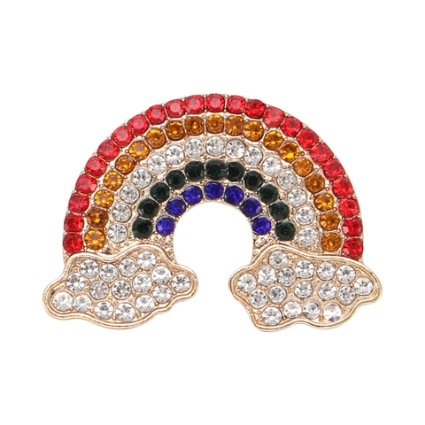 Squisita Spilla Arcobaleno in Lega Multicolore con Strass e Nuvole per Donna Gioielli di Moda in Stile Coreano Accessorio per Abbigliamento