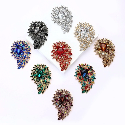 Spilla in Lega con Strass Vintage di Lusso per Donna Grande Spilla da Petto Geometrica Floreale Accessori per Cappotto Scialle