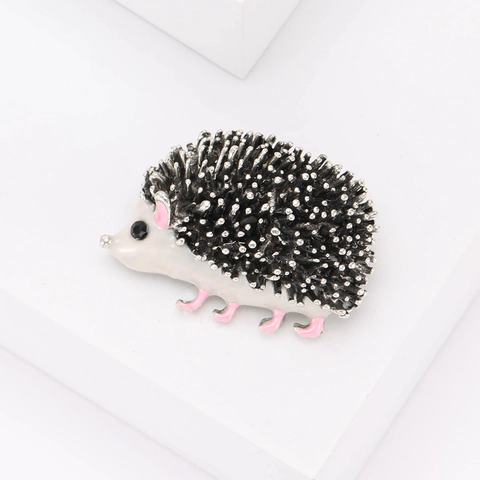 Vintage Legierung Igel Tier Brosche Mit Strass Eingelegten Augen Und Emaille Details Für Damen Kleidung Dekoration Schmuck